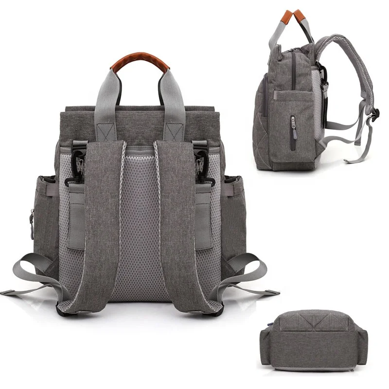 High quality low moq large waterproof outdoor travel hand tote pink blue 3in1set baby backpack for mom diaper bag baby