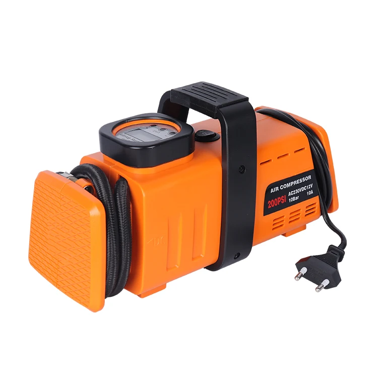 AC 110-230 В DC12V высокомощный шинный насос 200PSI пластиковый воздушный компрессор для шин мини портативный