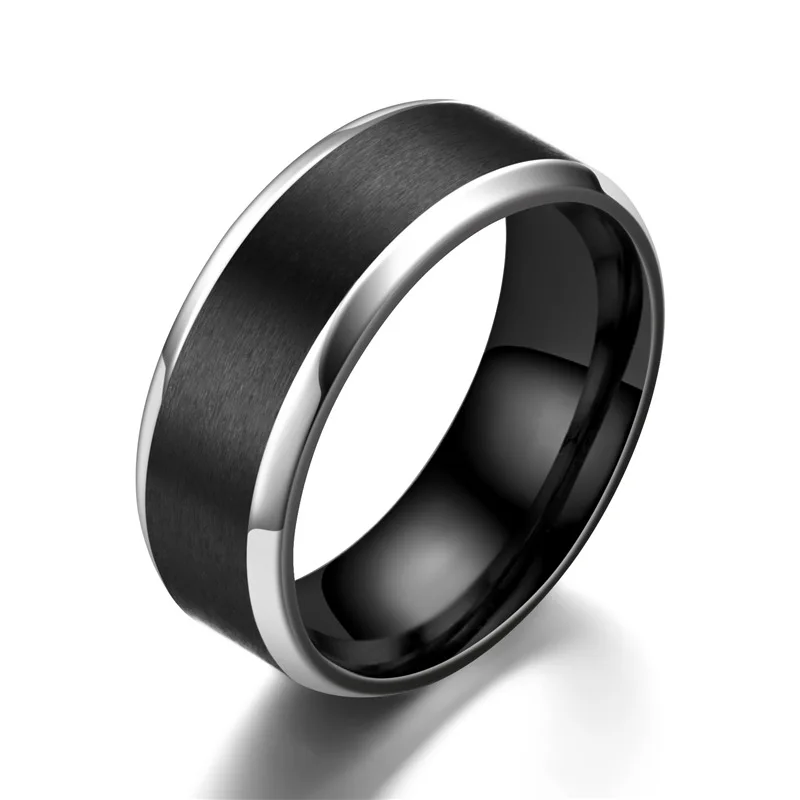
Wholesale 2021 Fashion Black Tungsten Titanium Steel Ring Simple Luxury Light Finger Ring For Man 