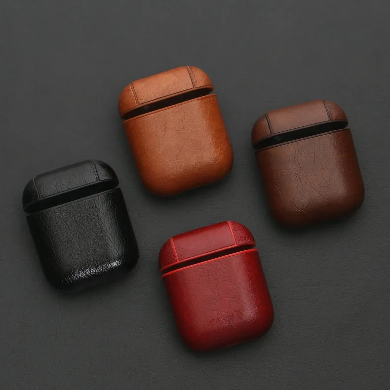  Кожаный чехол для Apple AirPods 1/2/pro зарядное устройство противоударный с