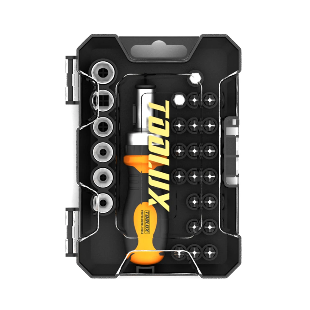 TOOLUX 27 Pcs Factory Direct Supply Screw Driver High Quality Ratchet Screwdriver And CRV Bits Set With Handle