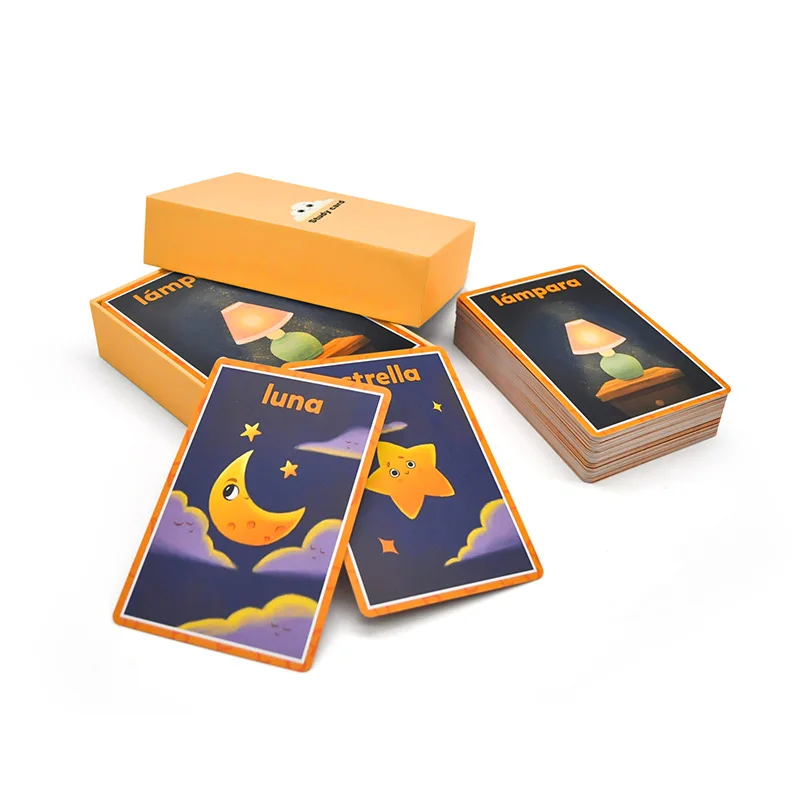 Custom blank card feelings teething alphabets card learning toy custom comic oracle printing kids educational flash cards