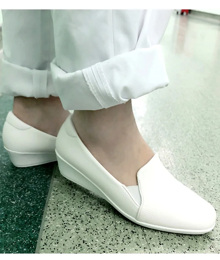 Custom Label Oem Fashion Wholesale Air Cushion White Low Working Women Anti-Slip Nursing Safety Shoe Woman Comfort With Wedge