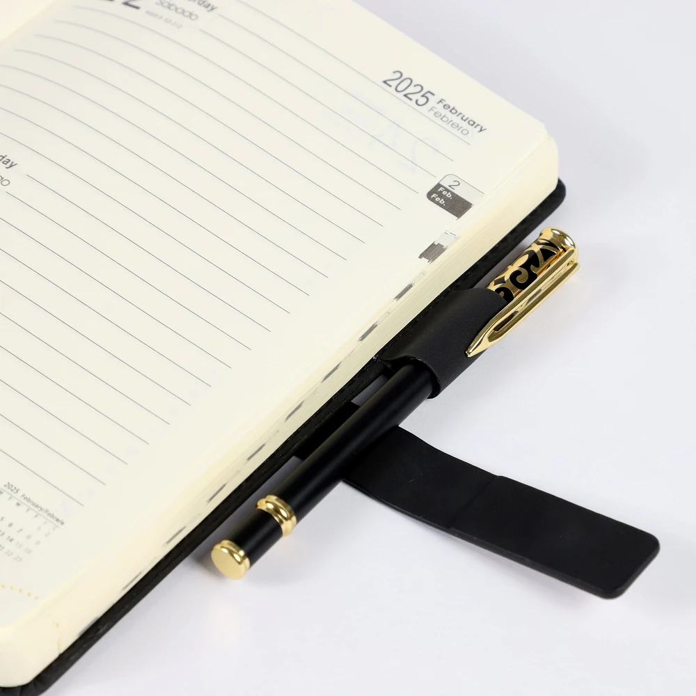 2025 Wholesale PU Leather Hardcover  Diary Business Notebook Customized Year Planner personalised Agenda