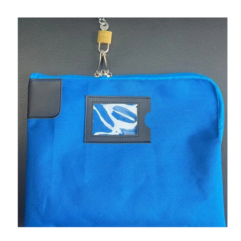 2024 Custom Logo Cash Lockable Security Deposit Money Bag Durable Nylon Locking Bank Bag Coin Purse