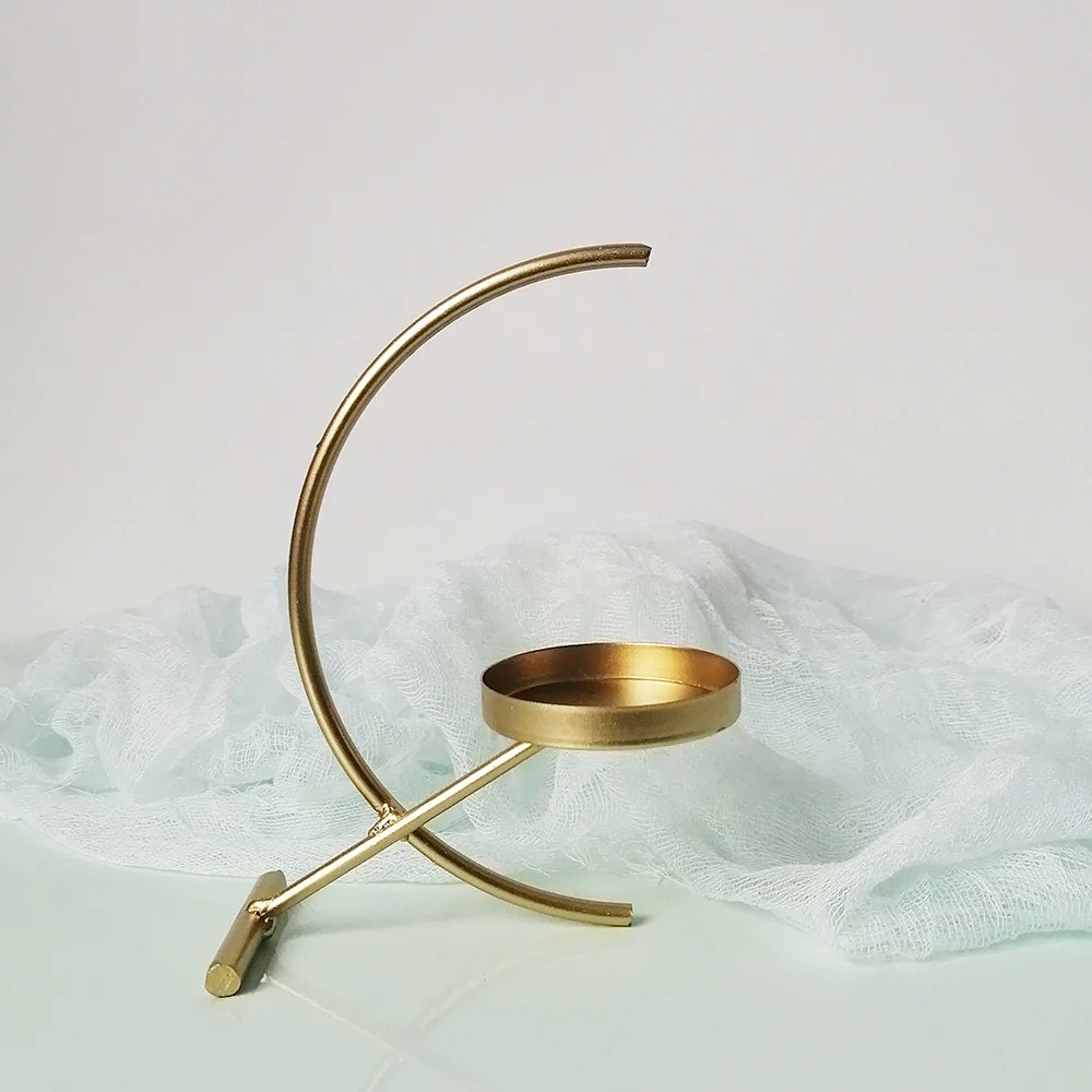 Moon Candleholder Brass Candlestick Copper Candle Holder Metal Candelabrum For Festival