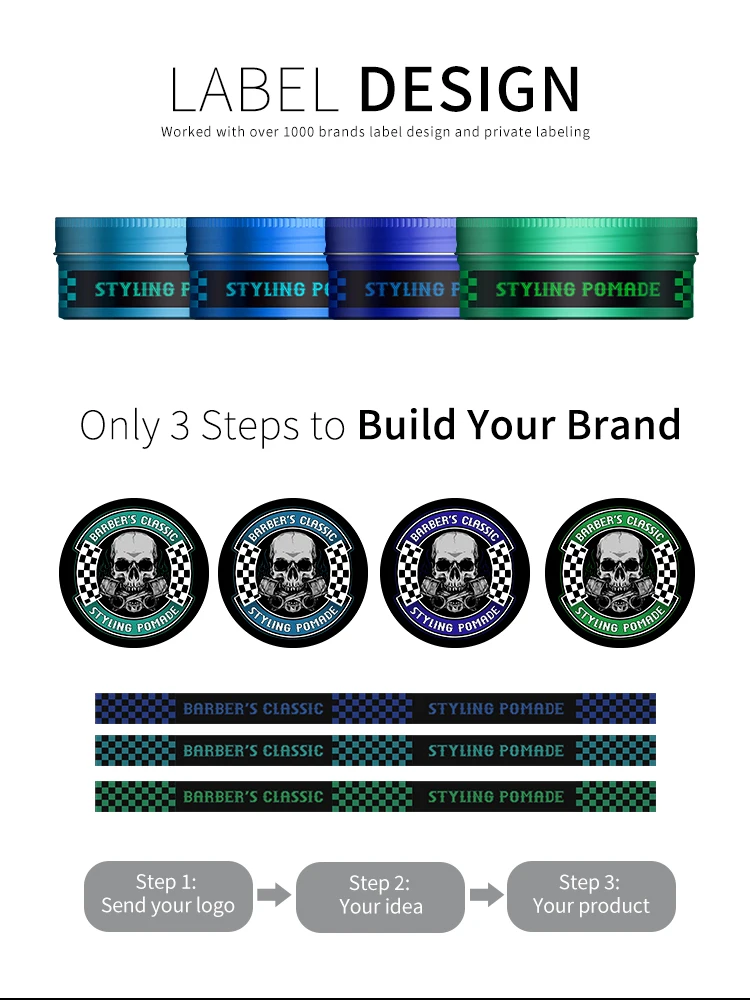 MSDS Certificated create your own brand organic hair wax for men