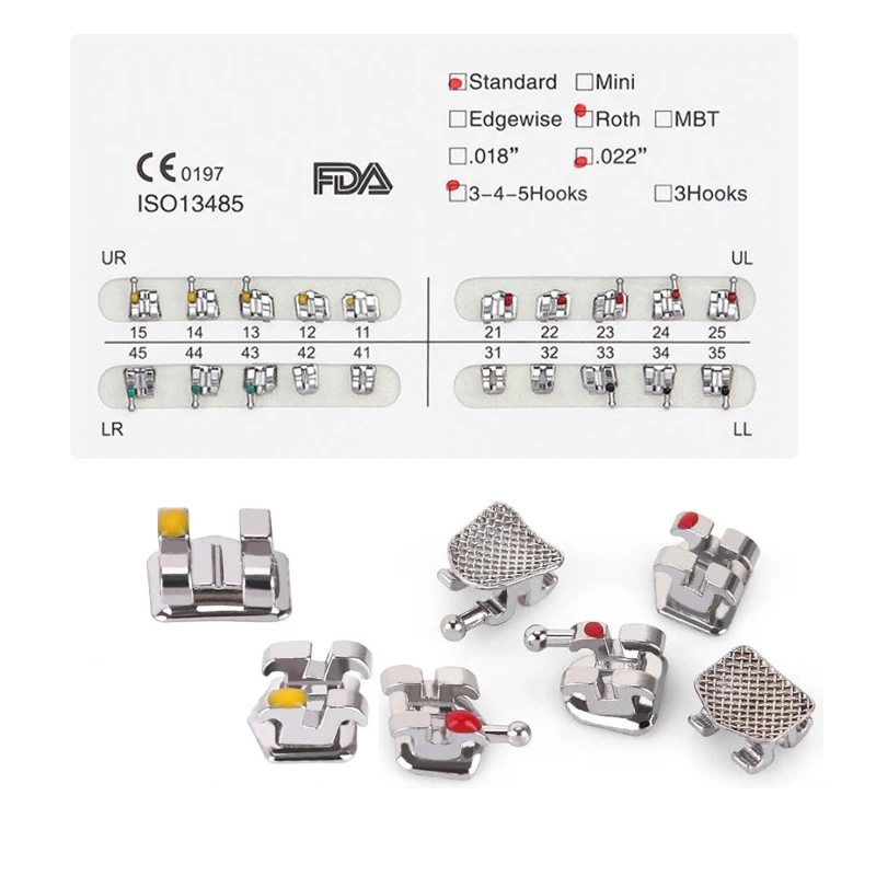 Yahong 018/022 Standard/mini Dental Braces Orthodontic Metal Bracket Roth