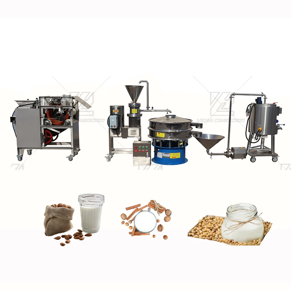 Commercial almond nuts soybean milk making machine peanut milk mill production line china