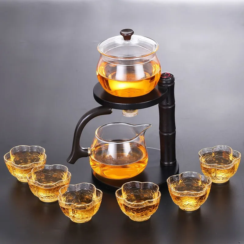 Hot selling cast iron material holder Lazy tea set lucky clouds simple Semi-Automatic Glass Teapot