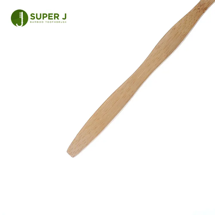 Wholesale round head custom wood handle biodegradable bamboo toothbrush
