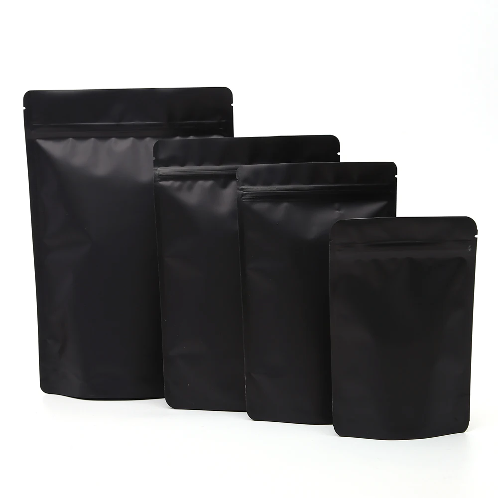 Plastic bags with zip-lock closure matte white tea and coffee bag in various sizes plastic bags