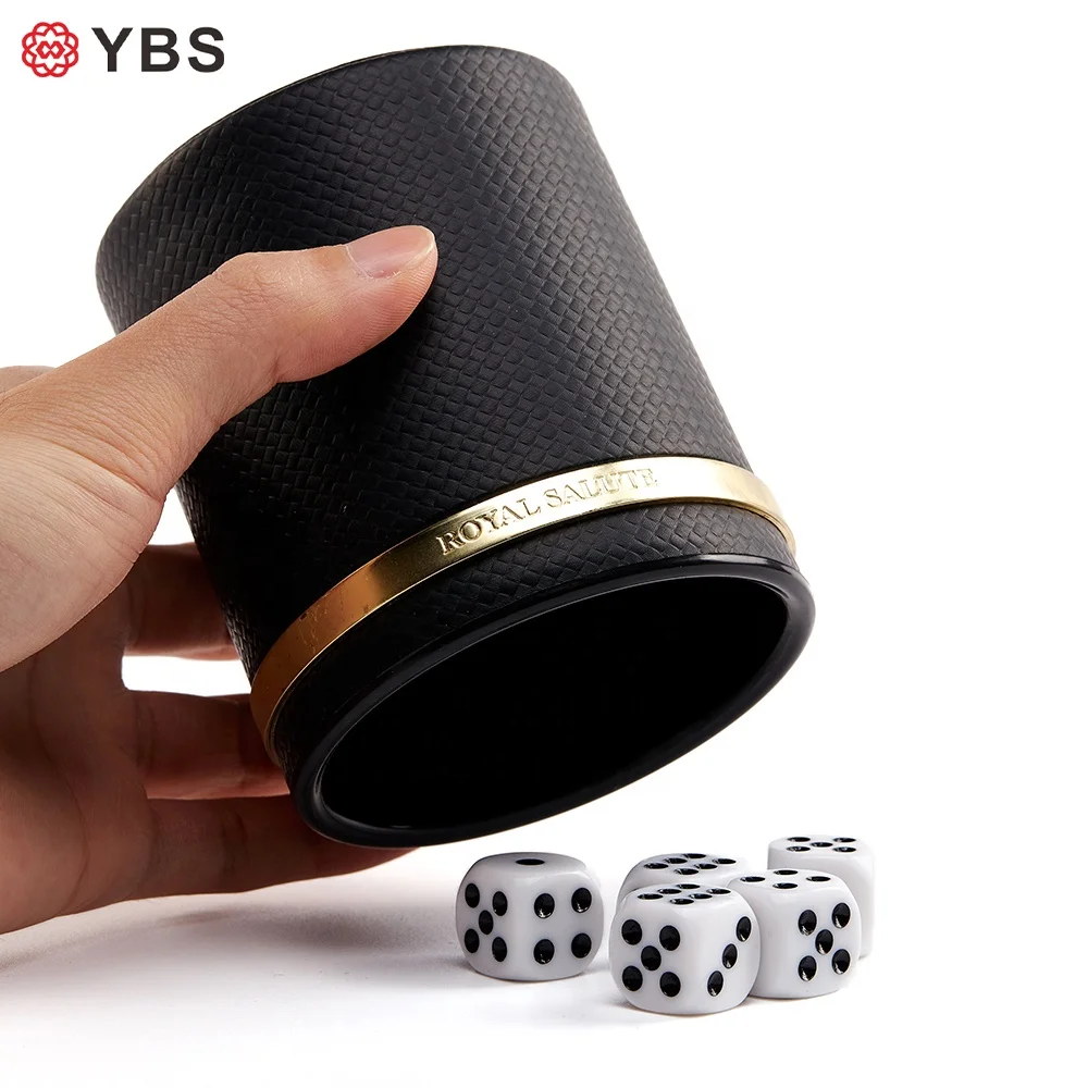Drinking Dice Cups Set Cheap High Quality Pu Leather Customized Shaker Cup for Backgammon Games