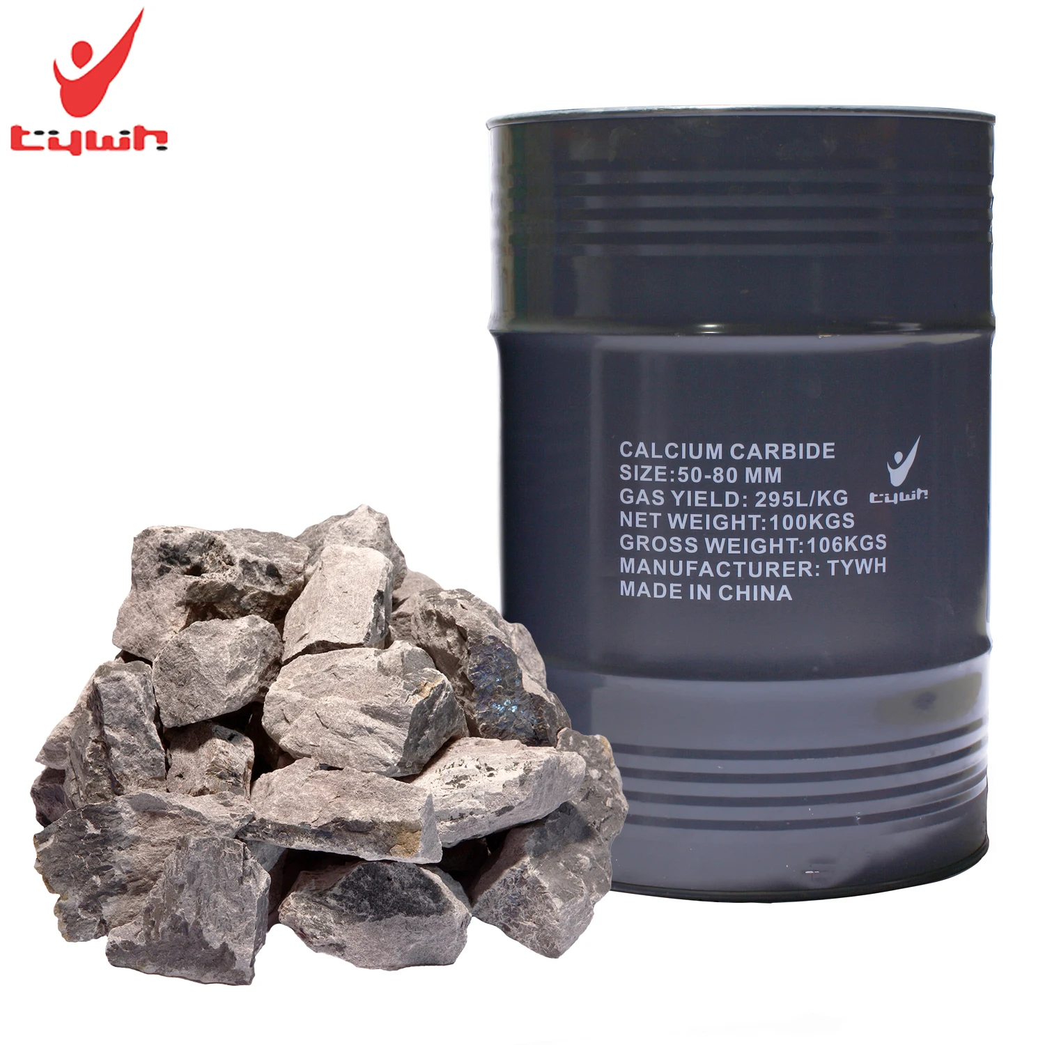 Factory Price 50/100Kg Drum Calcium Carbide For Producing High Quality Acetylene Gas Production 295Kg/L