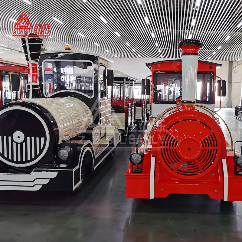Factory Directly 27 Passengers Amusement Park Sightseeing Attraction Dotto Tourist Road Train Rides Electric Trackless Train
