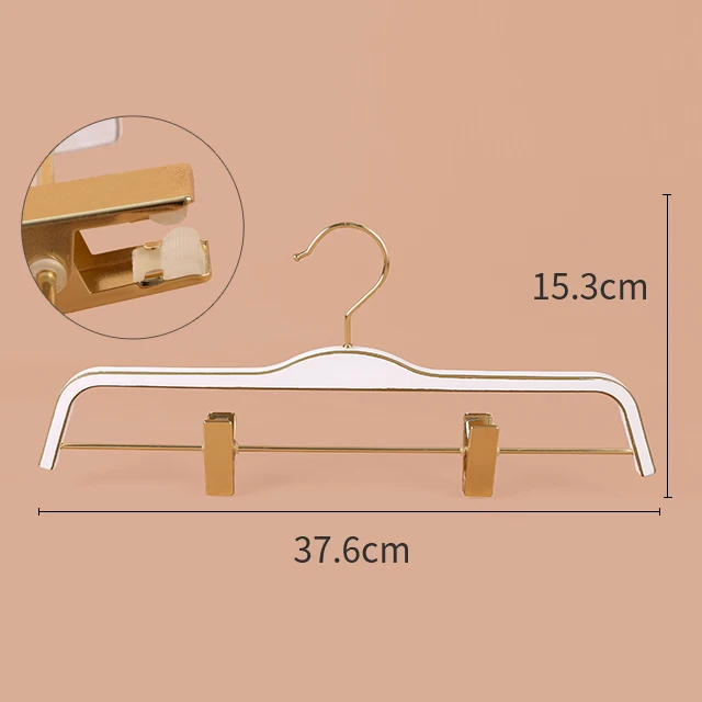 High-End Non-Slip ZARA Style Plastic Coat Rack Hangers White Gold Trim Custom Logo Space-Saving Wardrobe Bathroom Clothes Rack