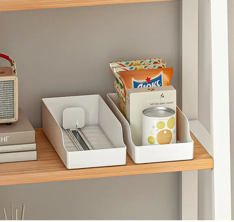 XJH Automatic Propulsion Plastic Storage Bin Organizer Facial Mask Holder Snack Sundries Cabinet Rack