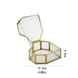 European style heart-shaped terrarium geometric glass box with metal frame