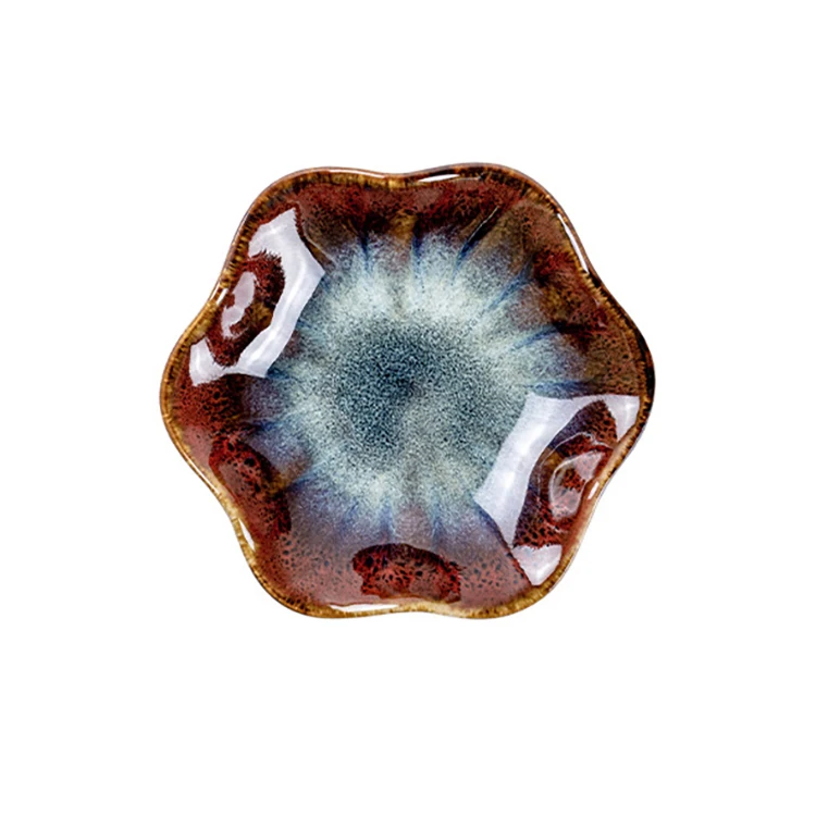 Chaoda 11cm 14 cm chip and dip tray ceramics kiln color sauce dip dish Japanese dishware porcelain for home and hotel