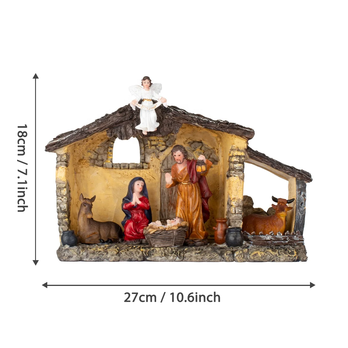 Christmas Stocking Altar decor Resin craft sculpture Statue nativity scene saint figurine  Divino nino Jesus cross  crucifix