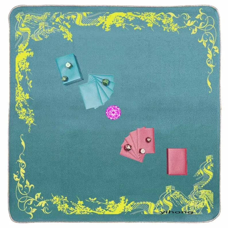 High-End Customized Velvet Card Game Mat Knitted Playmat for Table Foldable Scratch-Free Tarot Mat for Wedding Use