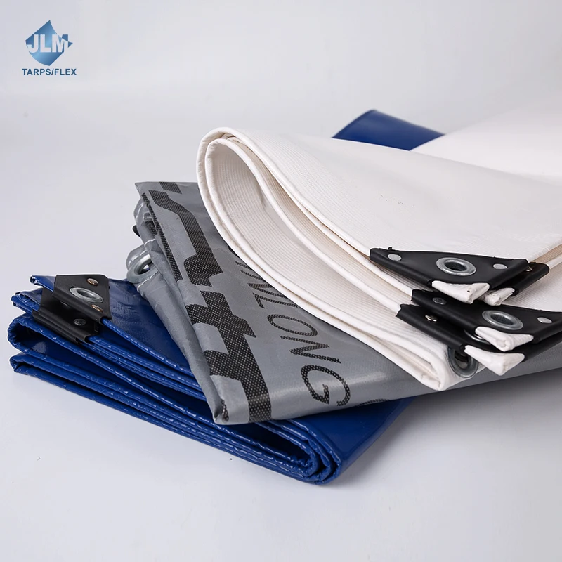 Custom 18oz 610gsm Waterproof Tarp Fabric Roll PVC Coated Tarpaulin Sheet for Truck, Roof Cover