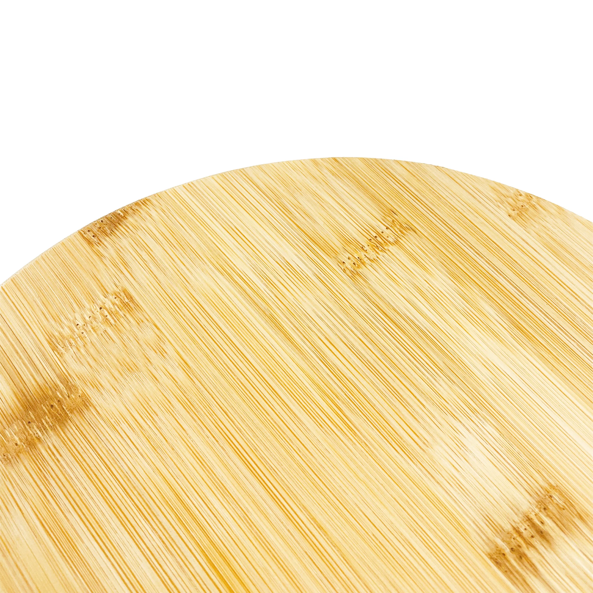 Natural Bamboo Kitchen Rotating Table Serving Plate Lazy Susan For Food Cake Pizza Sushi