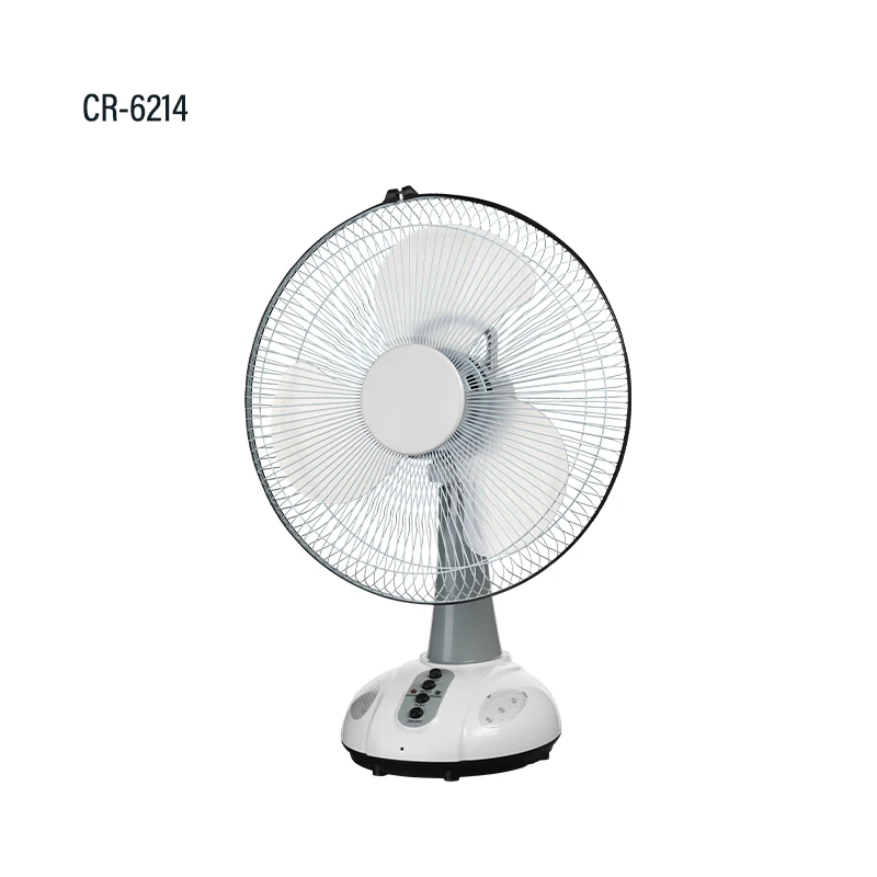 Rechargeable table fan 14 inch led light  oscillating fan air cooling  for bedroom low noise