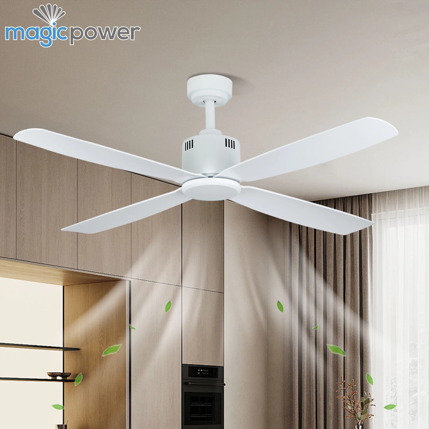 Designer Design 52 Inch ABS White Blade 110 240 Volt Home  Modern Decorative Indoor Fancy Ceiling Fan
