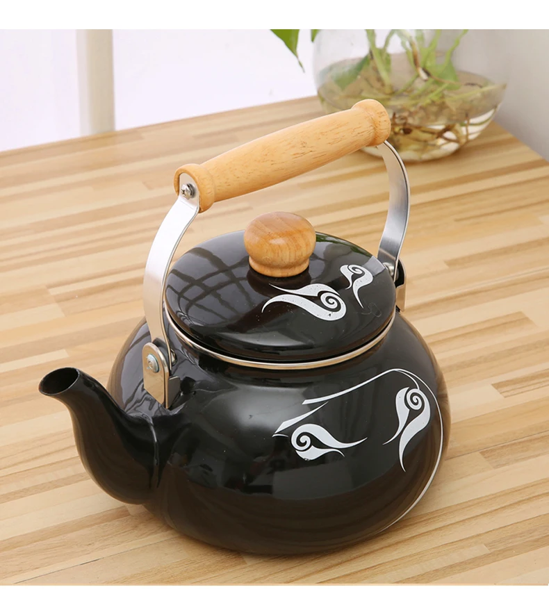 Factory Wholesale white/black double kettle Enamel coating Turkish cooking enaeml tea pot set
