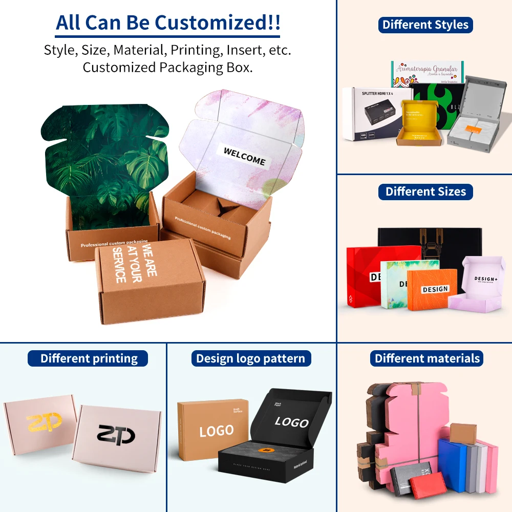 Eco-friendly Printed Packaging Corrugated board Box Custom Shipping Mailer Paperboard Embossing Paper Boxes for Cosmetic
