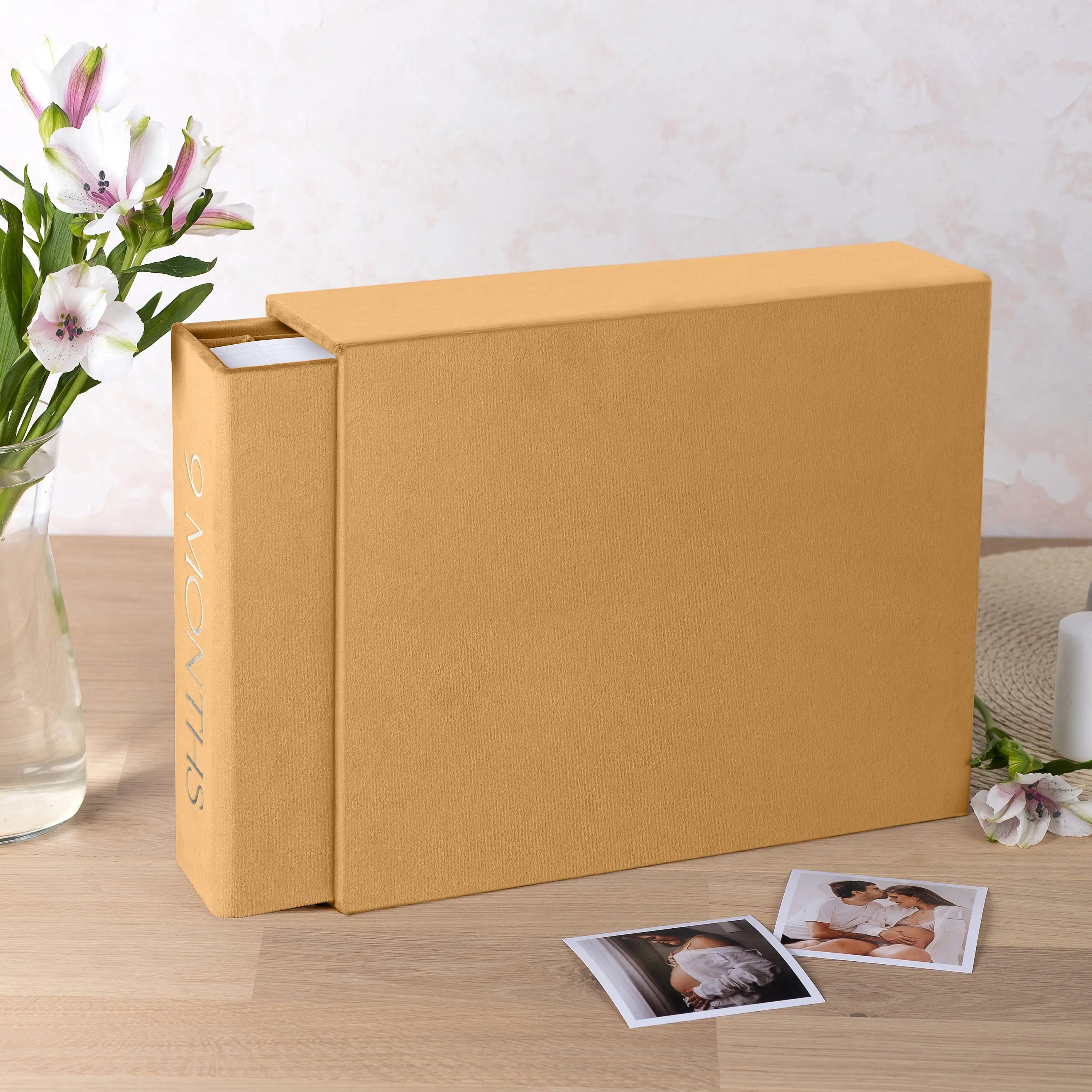 LABON Personalized Gift Luxury Beautiful Velvet Cover My Pregnancy Diary Journal And Memory Book Keepsake