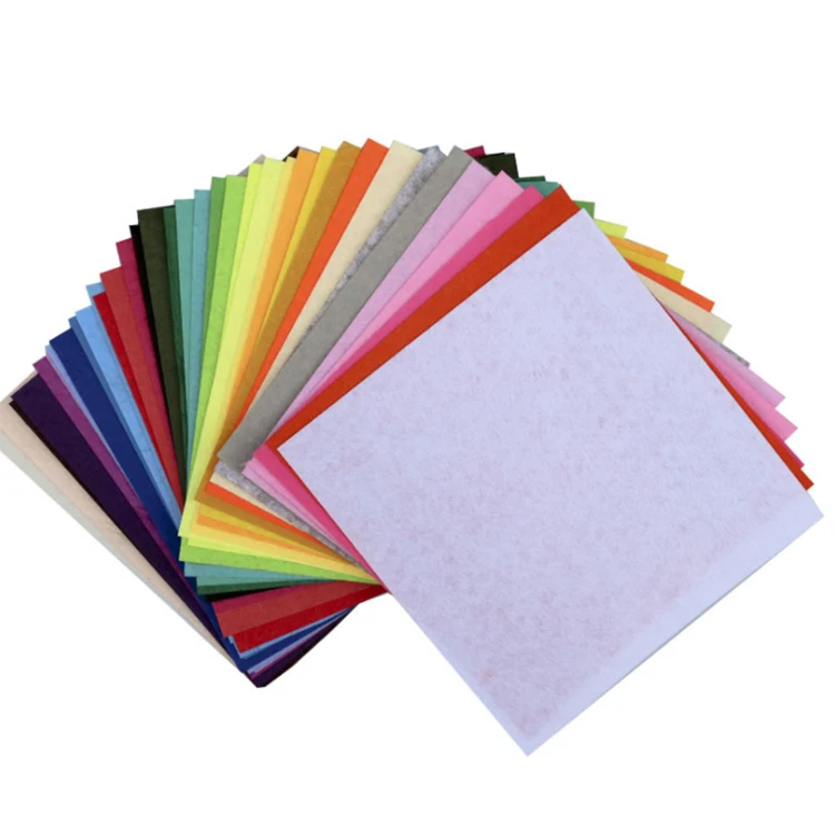 Wholesale colorful nonwoven felt fabric sheet polyester felt fabric for kids DIY craft