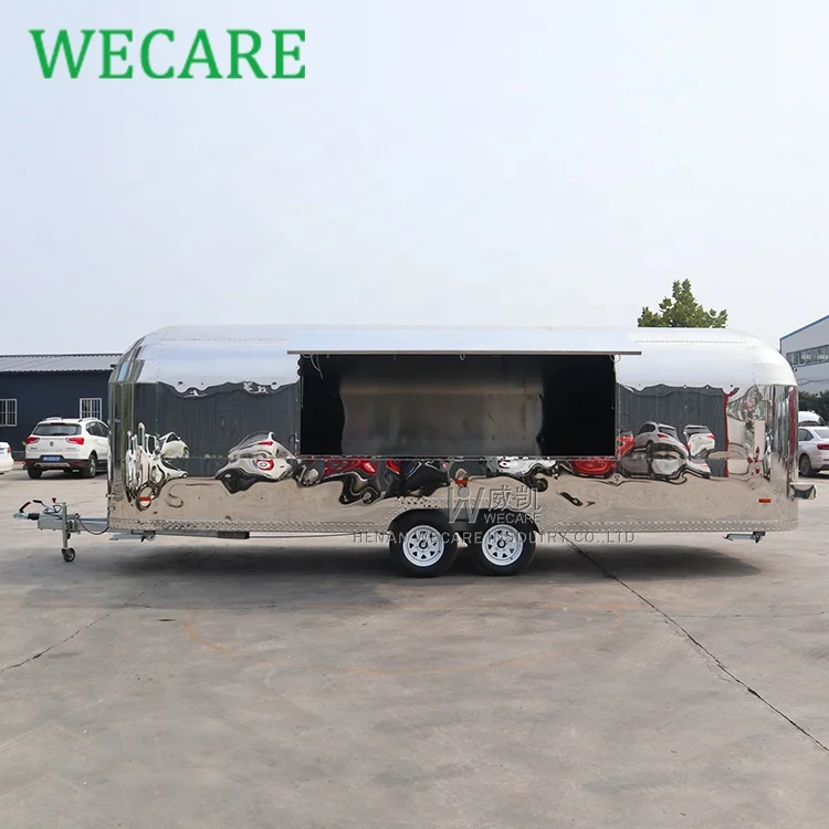 WECARE Multifunctional Catering Airstream Mobile Restaurant Fast Food Truck Trailer With Full Kitchen Equipments For Sale Europe