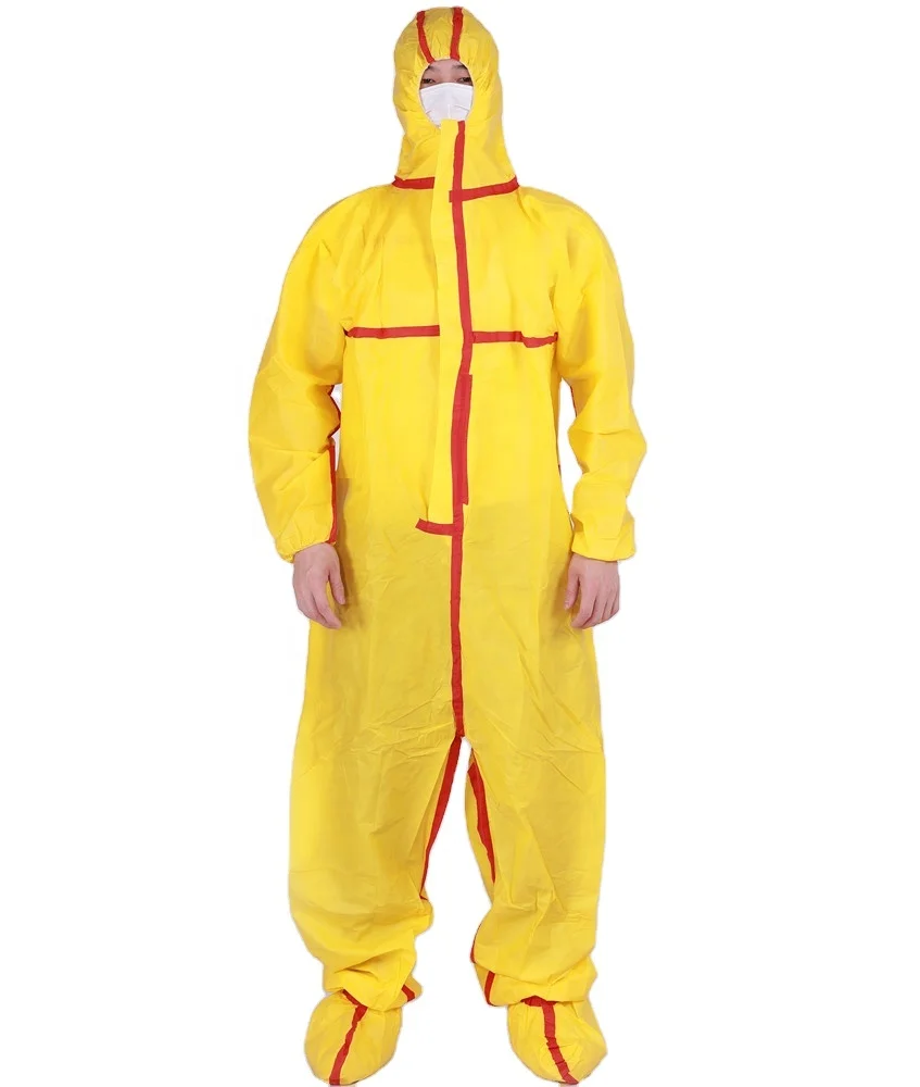 Disposable Coverall with Hood and Boot Microporous Medical Protection Clothing Gown with High Reflective Tape Coveralls uniform