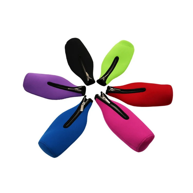 Insulated Neoprene Beer Bottle Cooler Sleeves With Zipper Stubby Coozy for 330ML