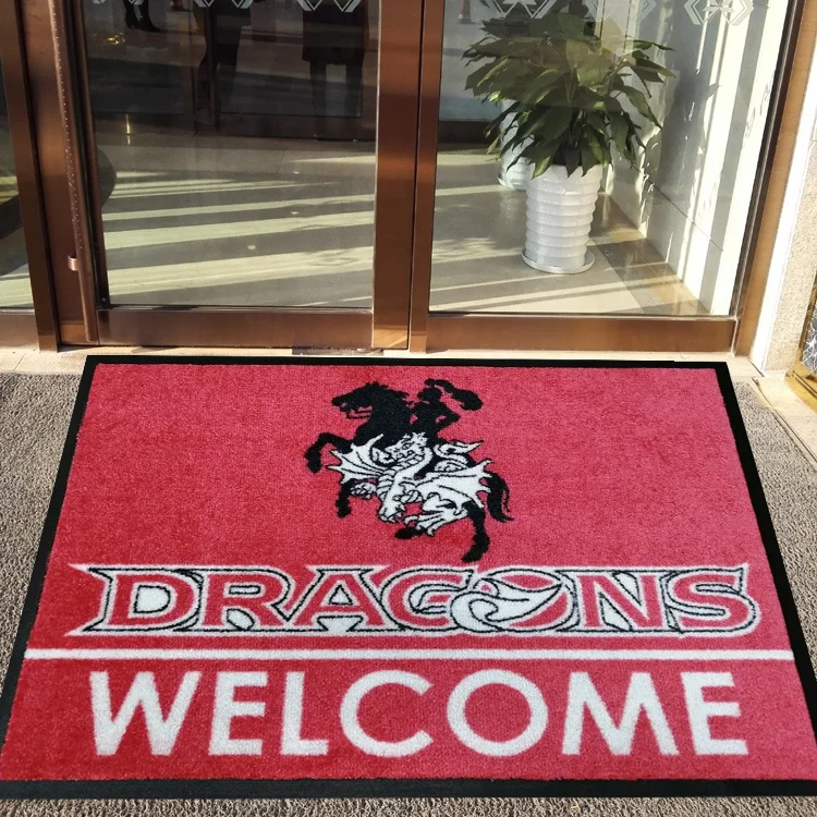 Promotion Advertising Logo Mat Outdoor Rubber Entrance Mat Free Customized CLASSIC Adults Printed Machine MADE 100% Nylon CN;SHN