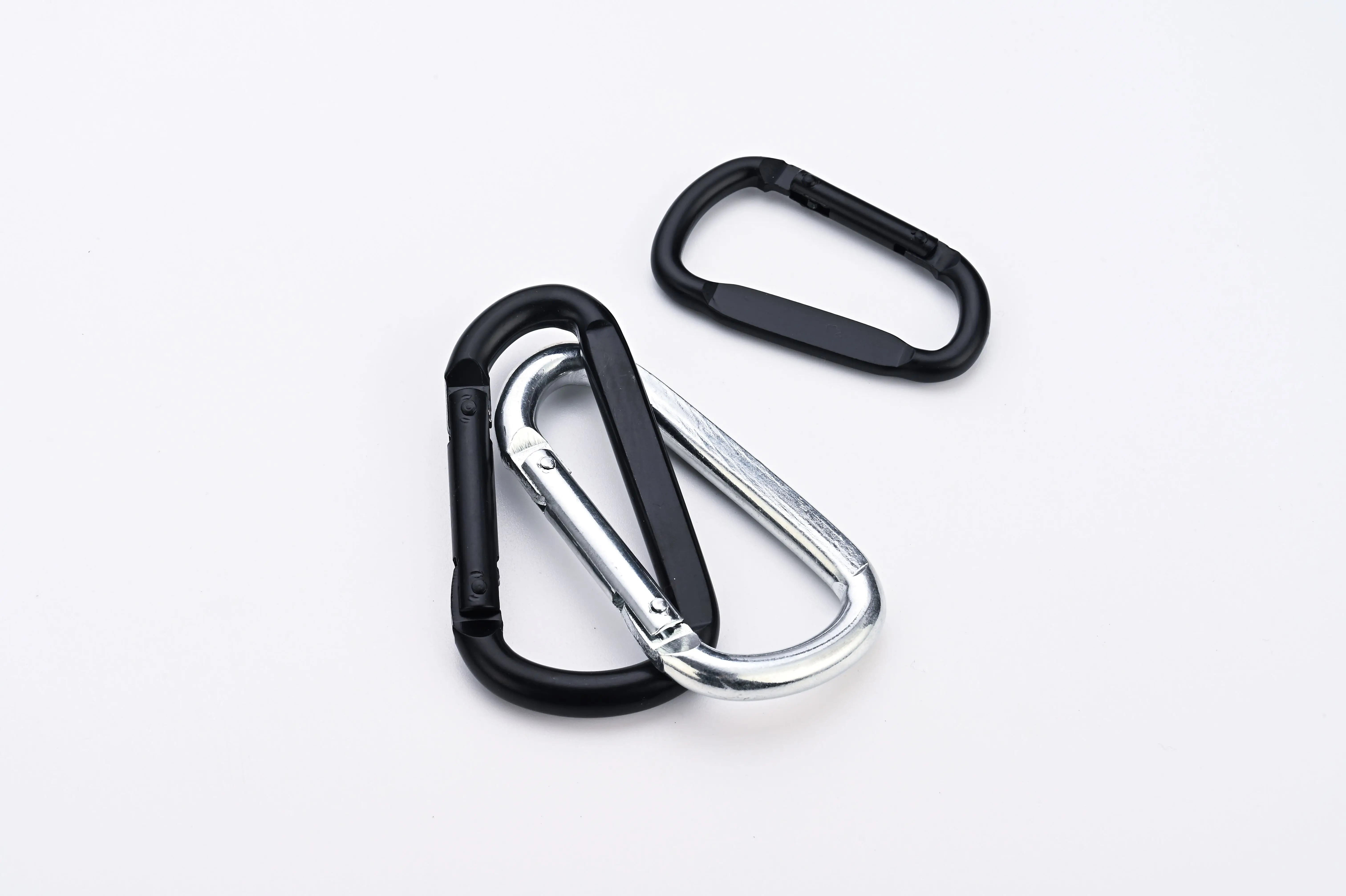 6KN M8 D-shaped flattened mountaineering buckle iron D-shaped electrophoretic black hammock hook yoga swing rope strap hook