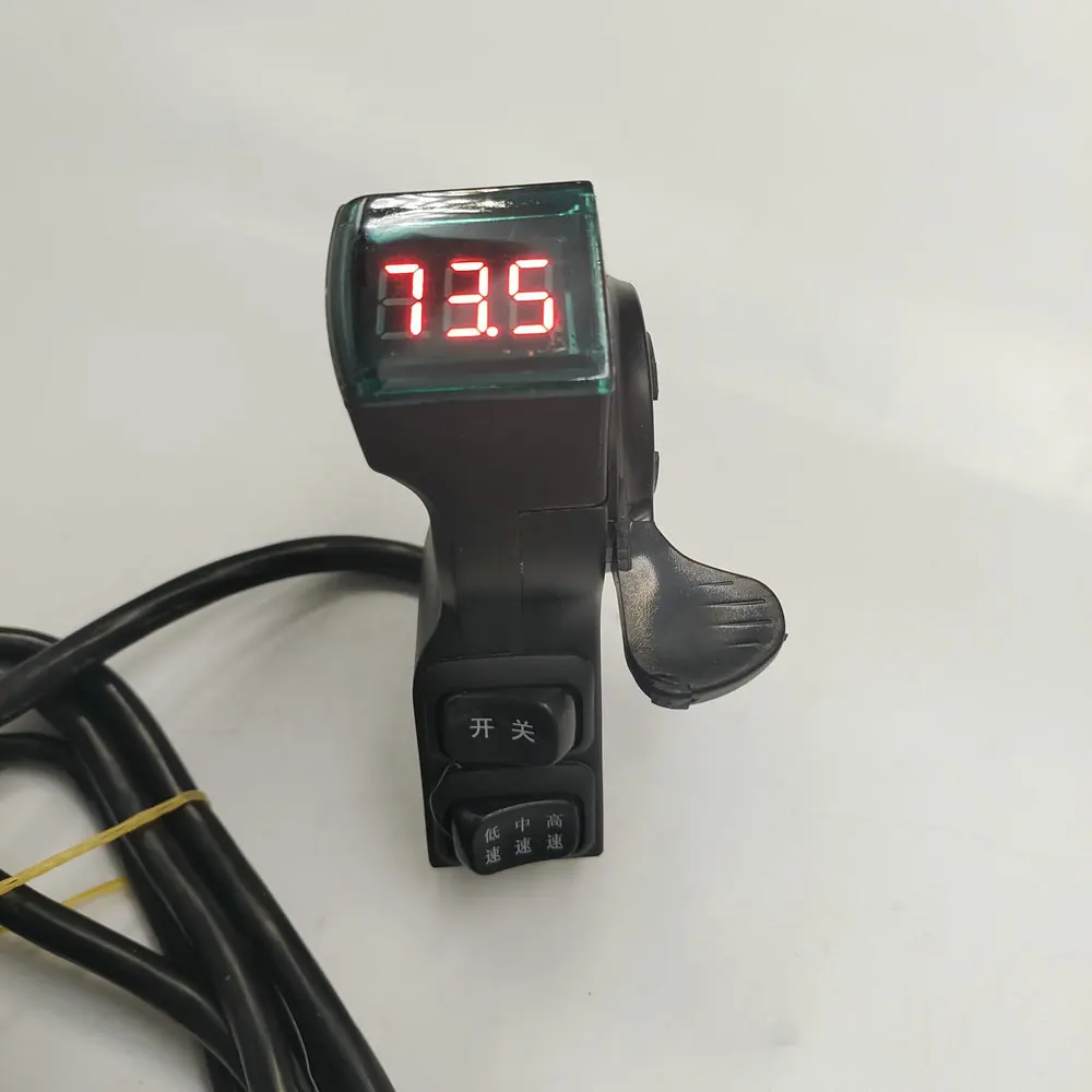 Red screen VOLTMETER +thumb SHIFTER THROTTLE+switch forward reverse/cruise/3-speed BUTTON electric bicycle speed control PARTS