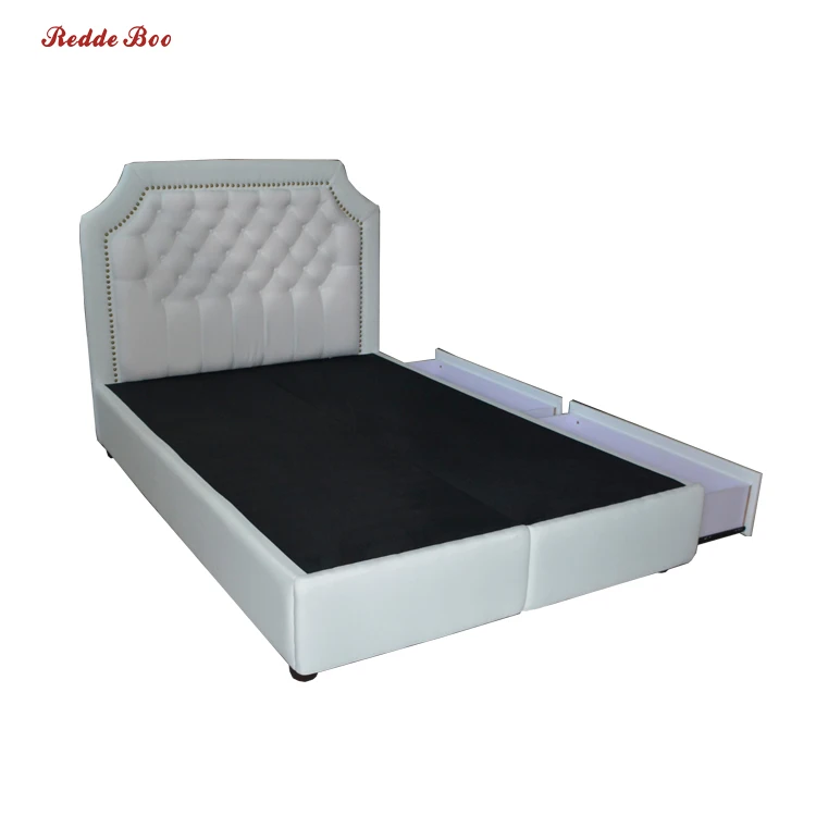 
European Style modern double bed fabric wooden bed frame with storage from bed factory B1010 