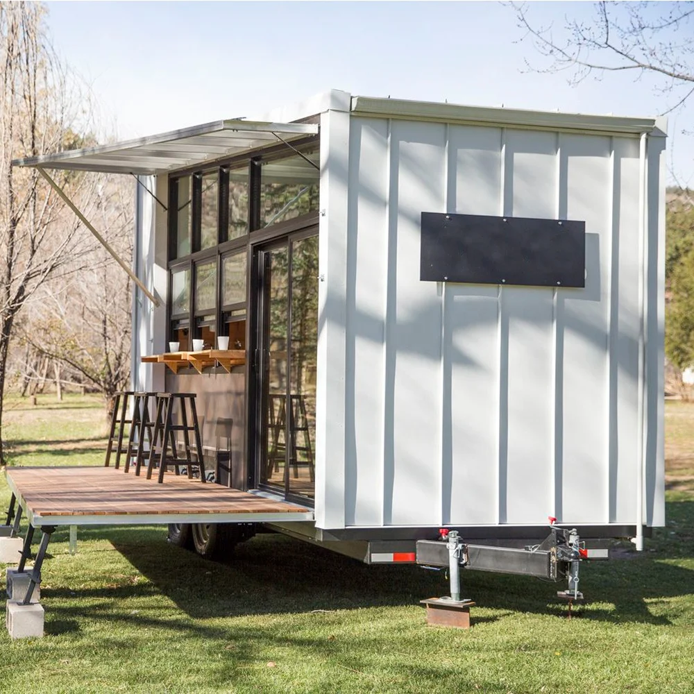 Lightweight travel trailer car house 4x4 caravan with shower