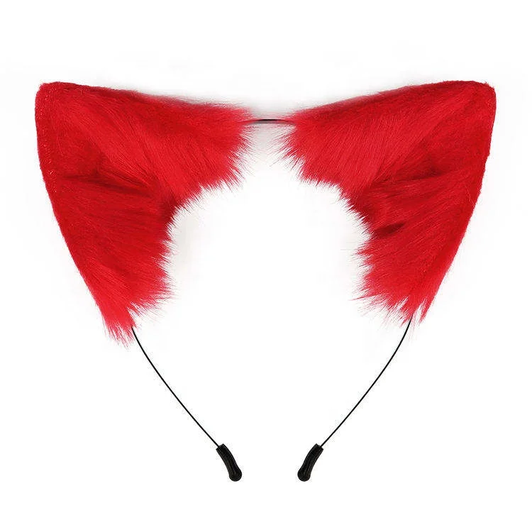 Hot Sale Halloween Soft Plush Fox Fur Ear Cosplay Hair Accessories Cat Ears Head Band Cat Ear Women Headband