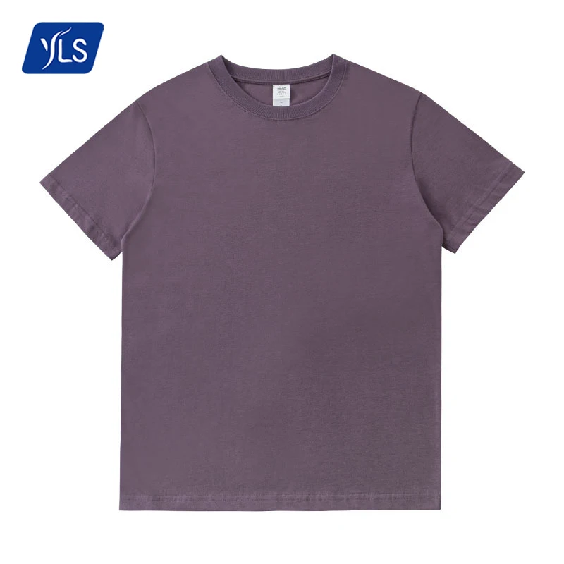 YLS High Quality 100% Pima Cotton 250g O Neck Custom Digital Printed T Shirt Men Plain T Shirt Screen Printing