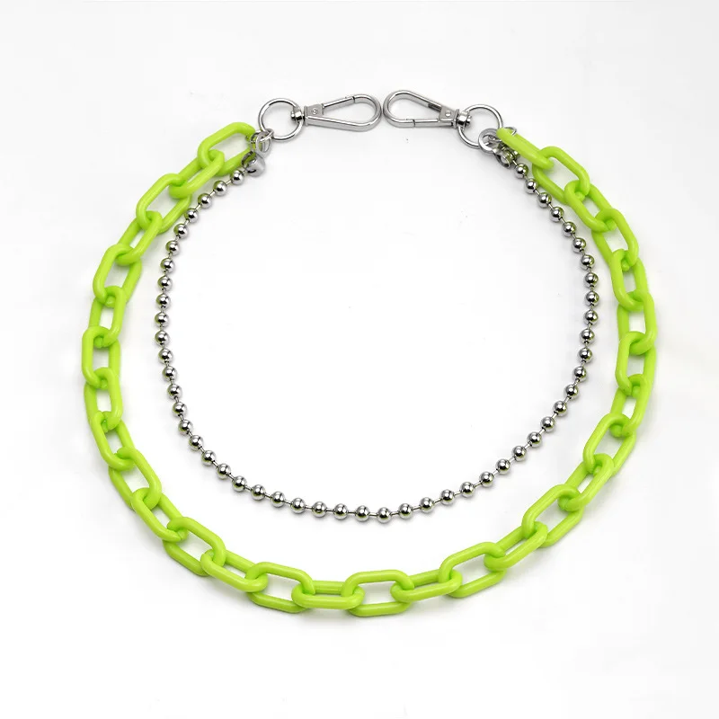 Fashion Plastic Buckle Pants Chain Hip Hop Resin Girls Trousers Chain Jean Chains Mix And Match Trouser Suit