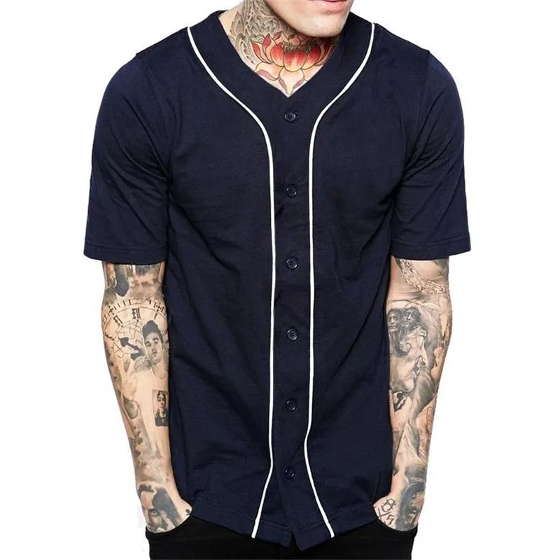 2024 NEW Hip hop sik silk shirt men stripe Short sleeve Baseball uniform chemise homme Fashion men clothing Solid  shirts