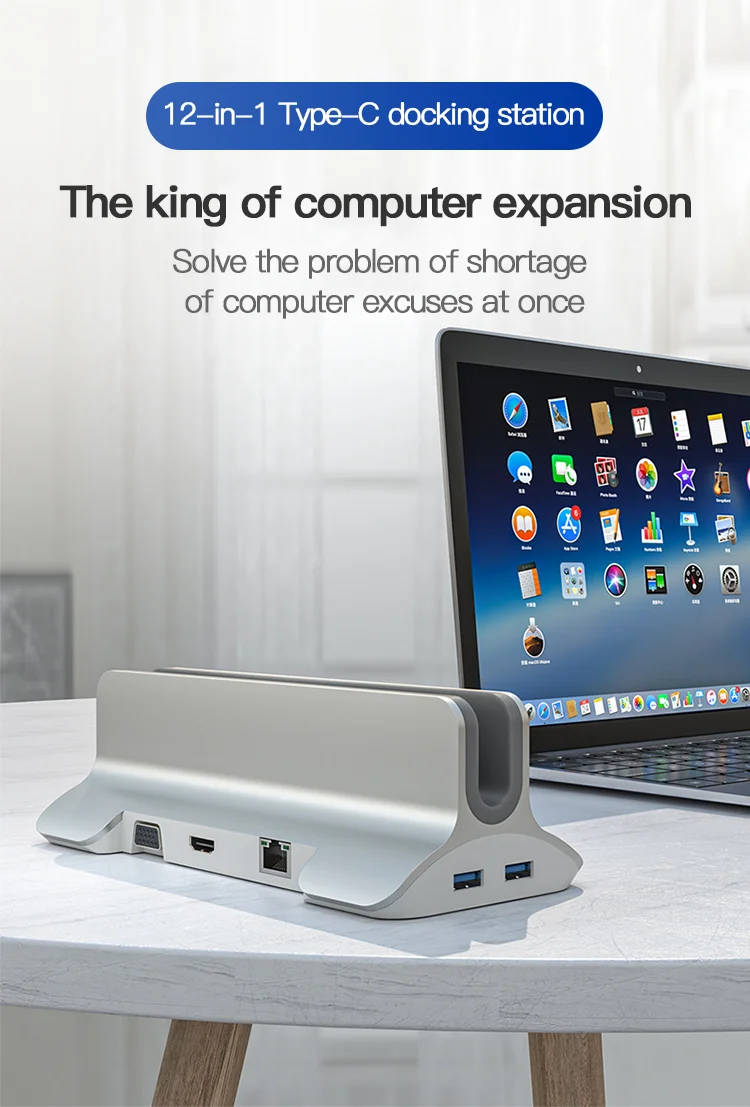  Двухпортовый Usb-концентратор 3 0 высокоскоростной Usb C-порт type-c многопортовый адаптер серебристый компьютер OEM зарядная док-станция для