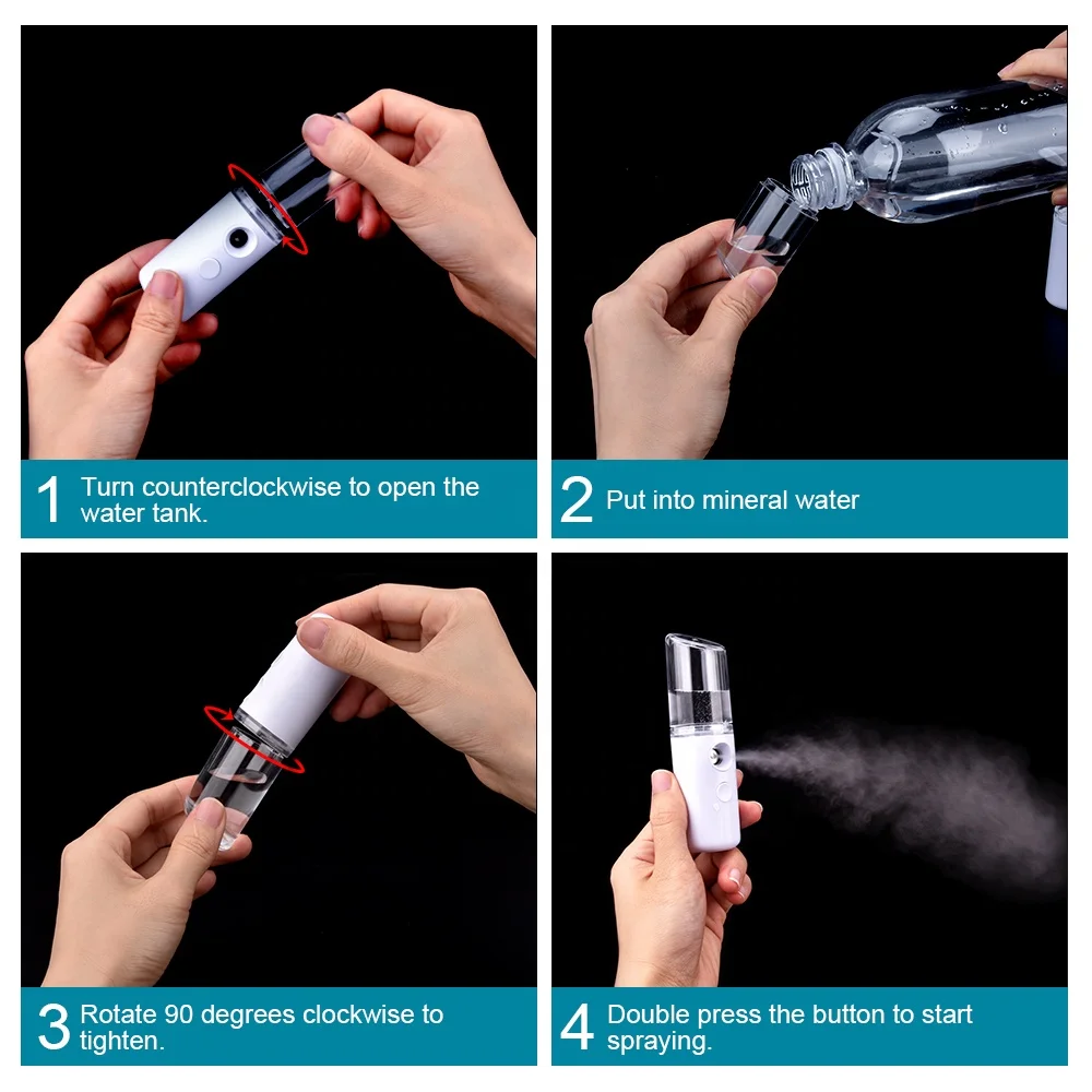 
Portable Mini Face Handy Sprayer Atomization Eyelash Extensions Cool Nano machine Facial Steamer <span style=