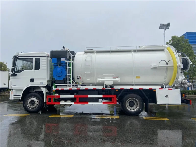 High Power 10-15 cubic meters Cleaning vacuum suction truck for SHACMAN