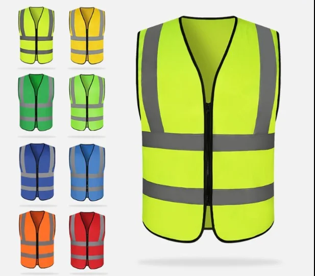 high quality  Reflective Vest Emergency Safety Vest With Pockets And Zipper workers vest