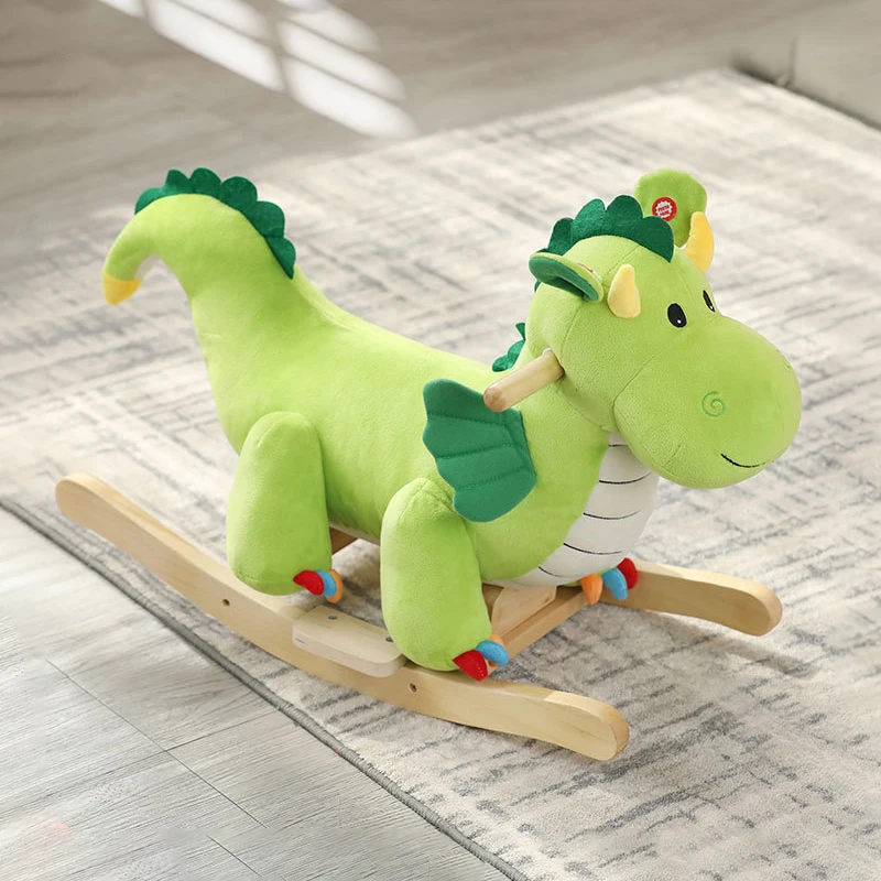 SeaMind wholesales plush baby rocking unicorn chair with baby lullaby music. rocking horse kids toy